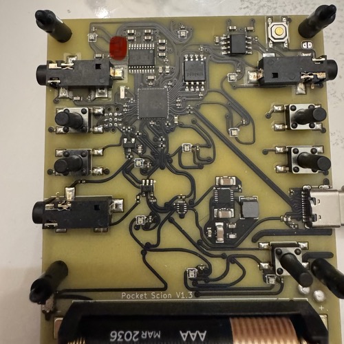 Pocket Scion top view showing the full board layout