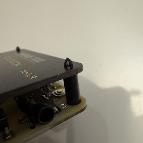 Pinching a front-plate standoff with pliers